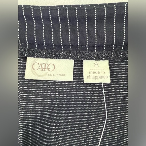 Cato‎ Women’s Navy Blue Stripe Pencil Skirt Size 8 NWT - Picture 4 of 8